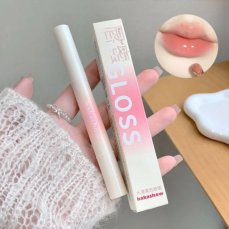 Kakashow Spiegel Waterige Lipgloss Ijzeren Borstelkop Jelly Lipgloss Hydraterende Lip Tint Lippenstift Natuur Naakt Lippen Make-Up Cosmetica