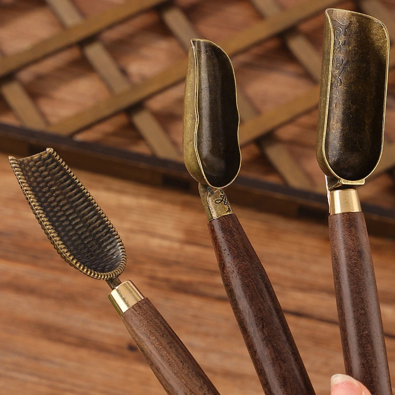 1pcs  Wooden Spoon Japanese Tea Spoon Ebony Teaspoon Wood Retro Creative Tea Shovel Tea KongFu Tea Ceremony Accessories Gift view 4