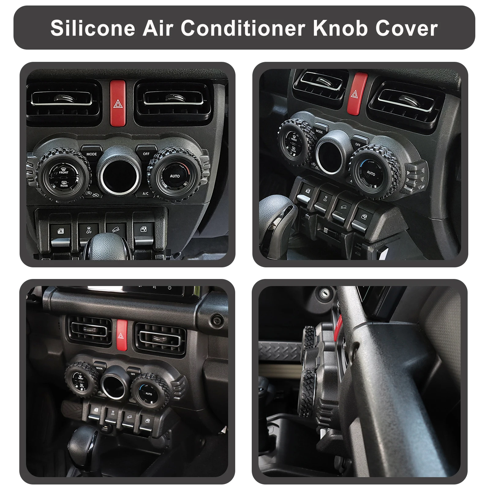 2 Stück Klimaanlagen-Knopf-Silikon-Dekorabdeckung Schalterverkleidung für Suzuki Jimny High-End-Modelle JB64 JB74 JC74 2/4-Türer 2019+ – Detail 6