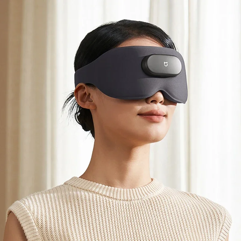 قناع عين للتدليك الذكي من Xiaomi Mijia، ضغط ساخن، تدليك اهتزاز ثلاثي الأبعاد، تظليل 800 مللي أمبير في الساعة، مدلك عين ذكي لتطبيق Mi Home