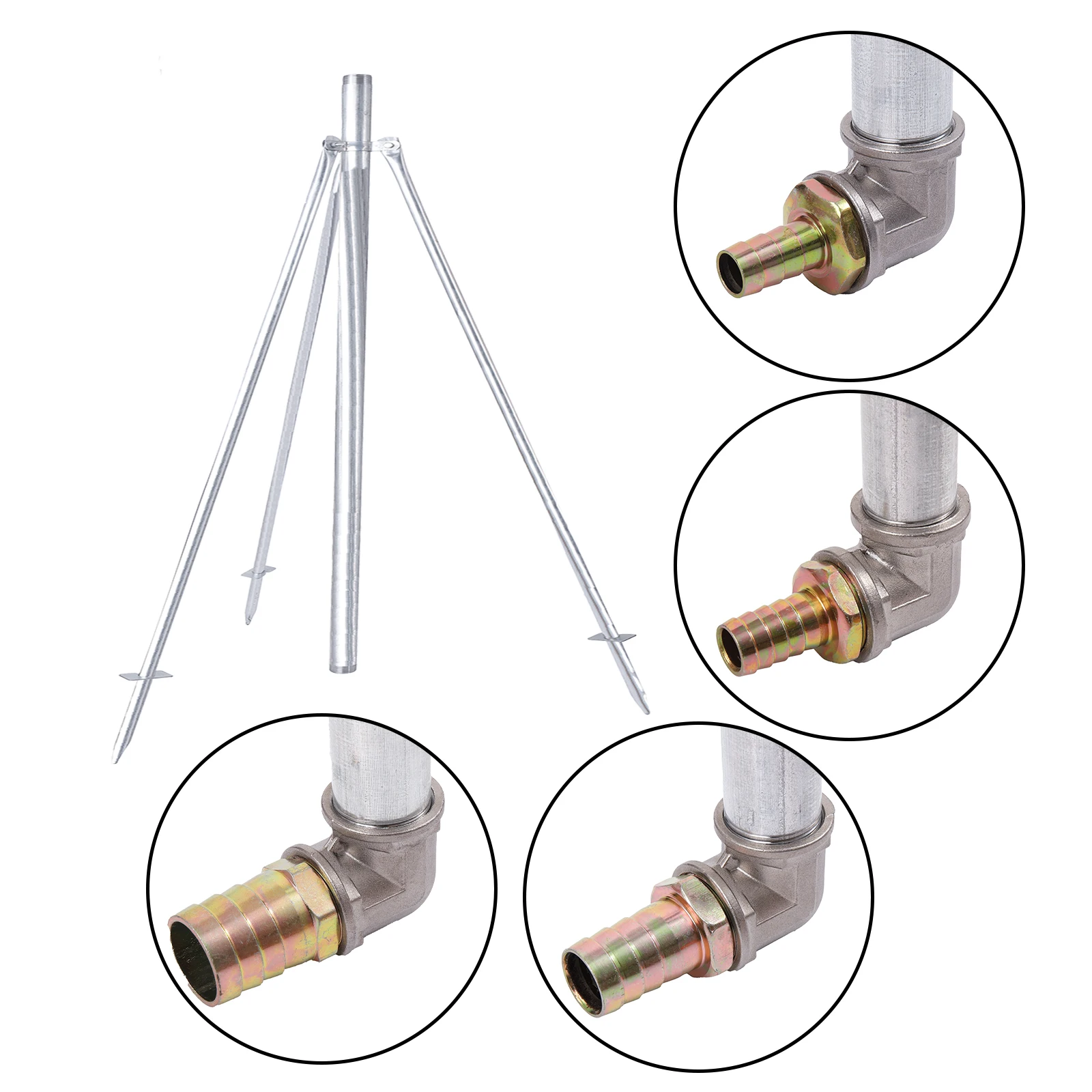 1” Rocker Arm Spray Gun Bracket Garden Irrigation Accessories Portability Stainless Steel 3-Foot Bracket Rain Gun Sprinkler Brac
