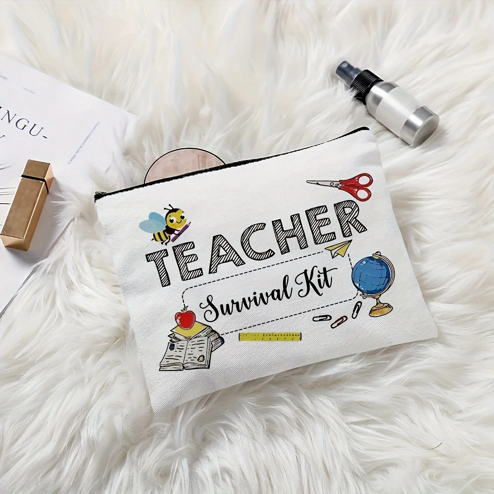 AIl insegnante grazie per il regalo della borsa per cosmetici: custodia multifunzionale con cerniera, borsa per riporre gioielli, cerniera da viaggio perfetta