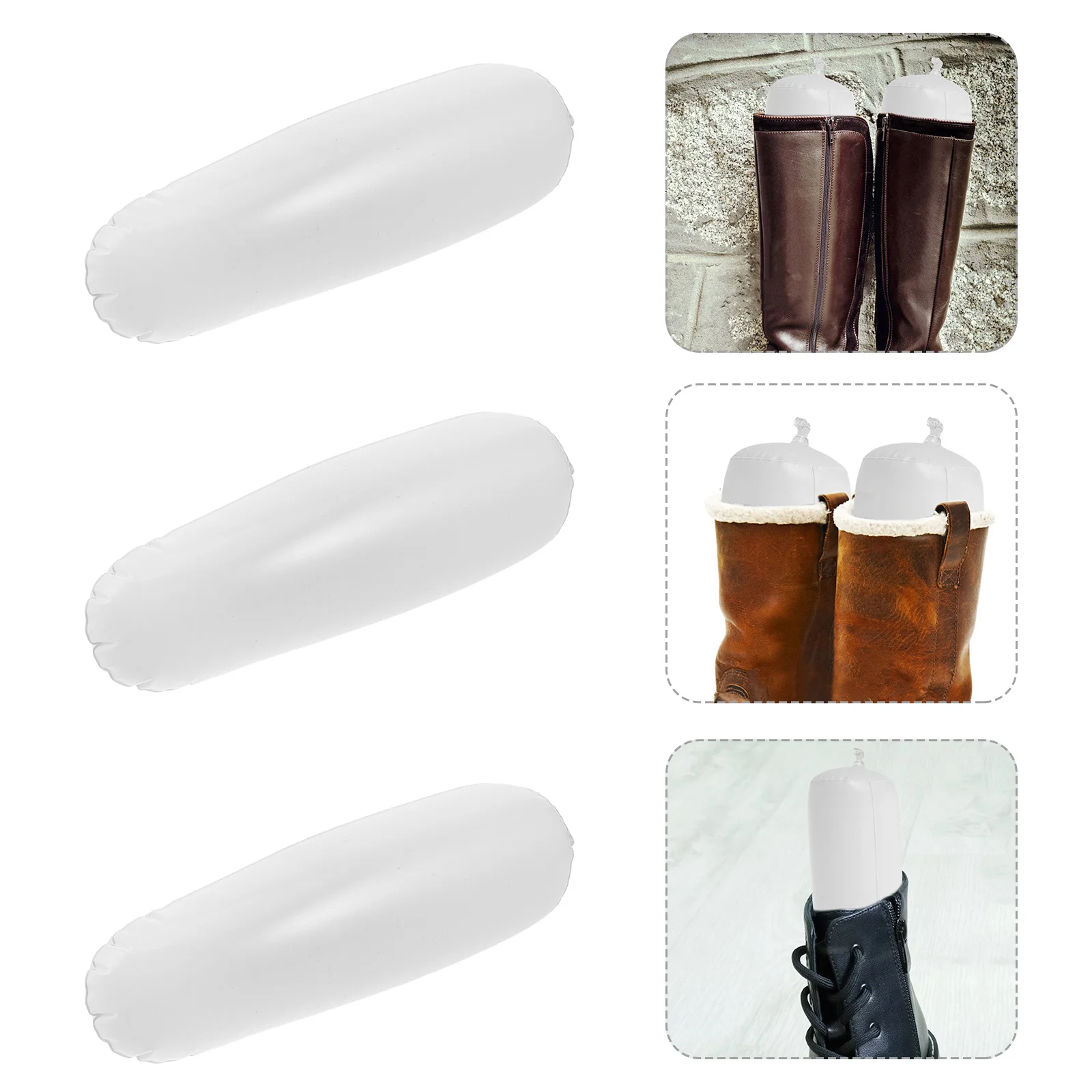 Moldeadores de botas inflables para botas altas a media pantorrilla, mantiene la forma, previene las arrugas, fácil inflar, soporte para calzado relleno de aire, 3 uds.