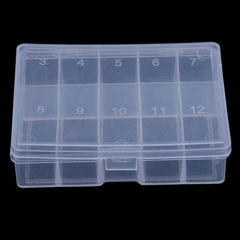 10 Grid transparent fishhook box fish lure accessories Eight character ring float seat fish hook lead leather pin storage box