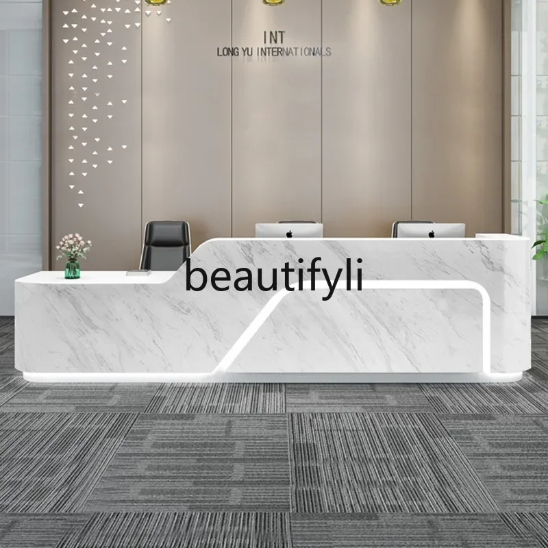 zzqCompany مكتب الاستقبال مكتب الاستقبال بسيط حديث صالون تجميل أمين الصندوق مكتب بار مخصص رسمت الرخام