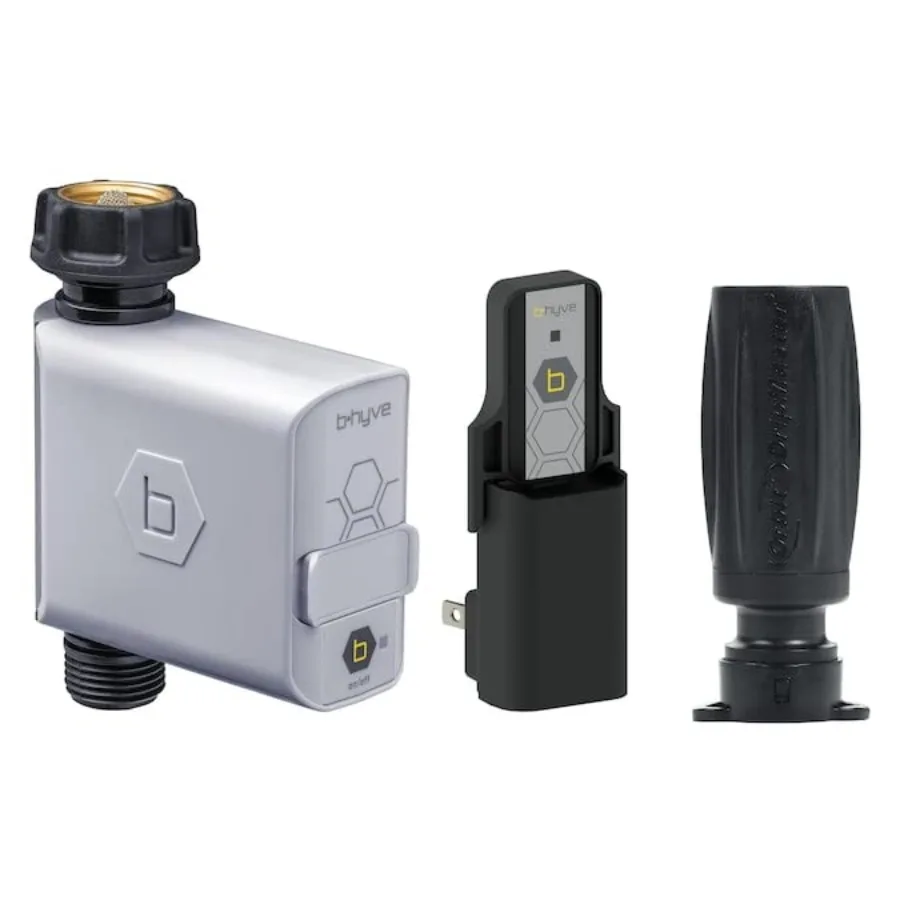 

Умный таймер для полива с Wi-Fi-хабом и адаптером для капельного орошения для наружного полива сада, черный, работает с Alexa, регулируемое планирование