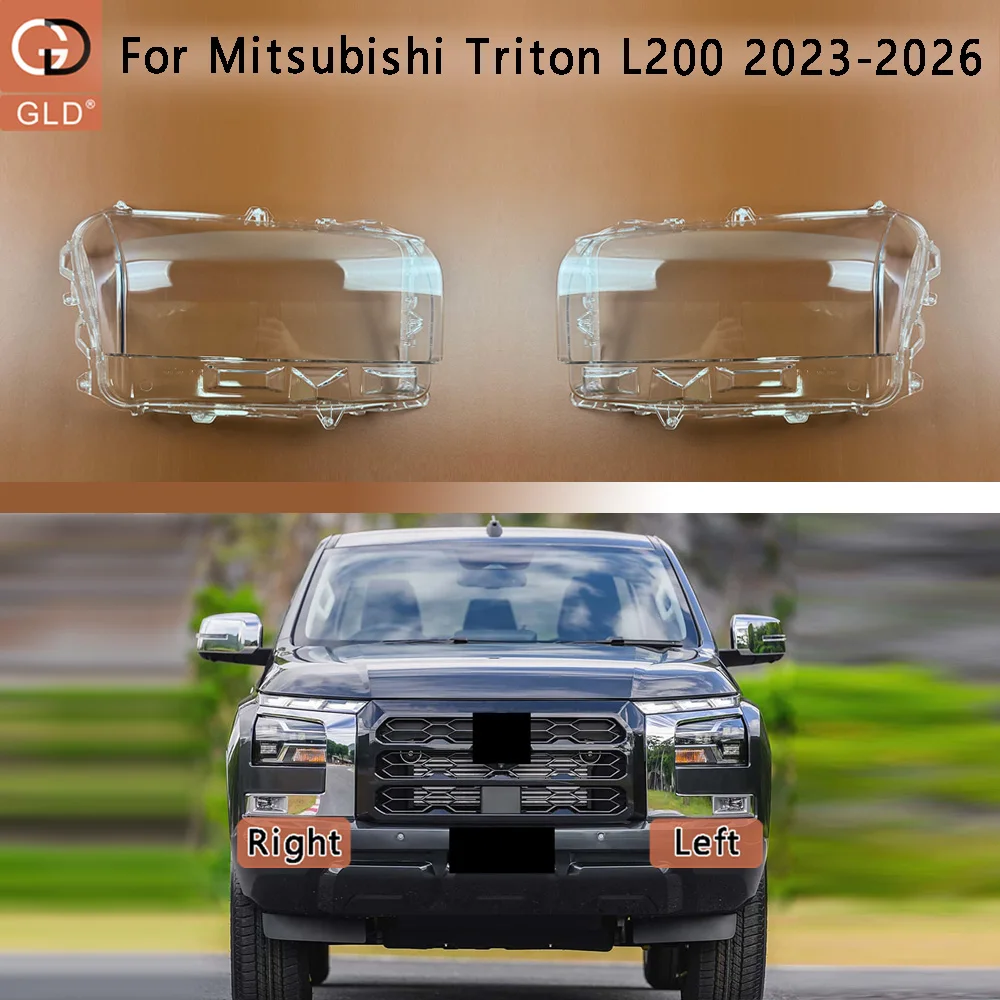 For Mitsubishi Triton L200 2023 2024 2025 2026 Car Accessories Headlamps Transparent Lampshades Lamp Shell Headlights Lens Cover