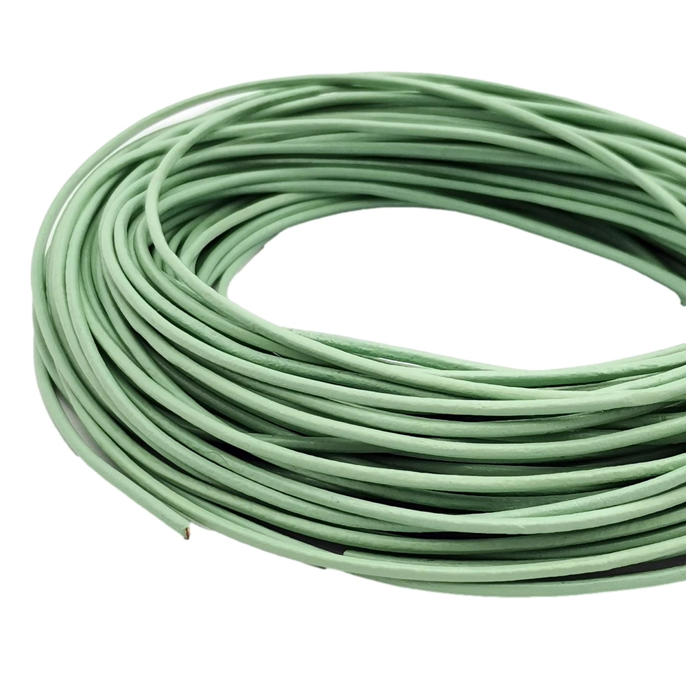 5 Yards Moss Green 2mm Round Genuine Cowhide Leather Cords