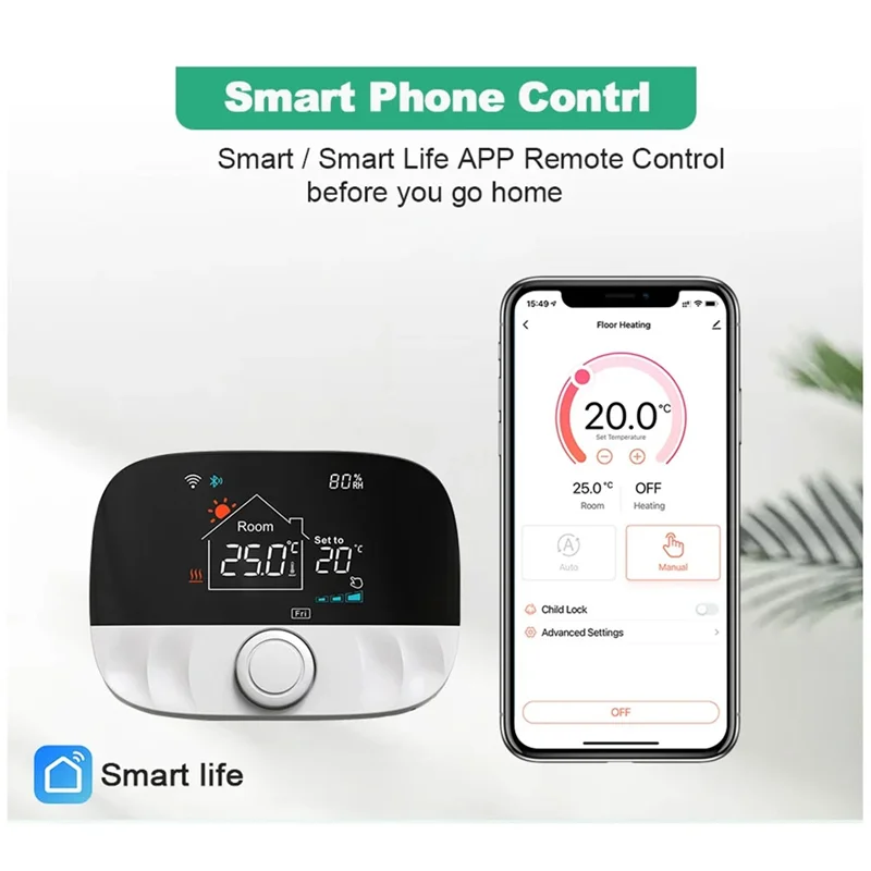

APPLIA-Tuya Smart Wi-Fi беспроводной термостат для газового котла, нагревательная батарея RF 433 МГц термостат, регулятор температуры Alexa