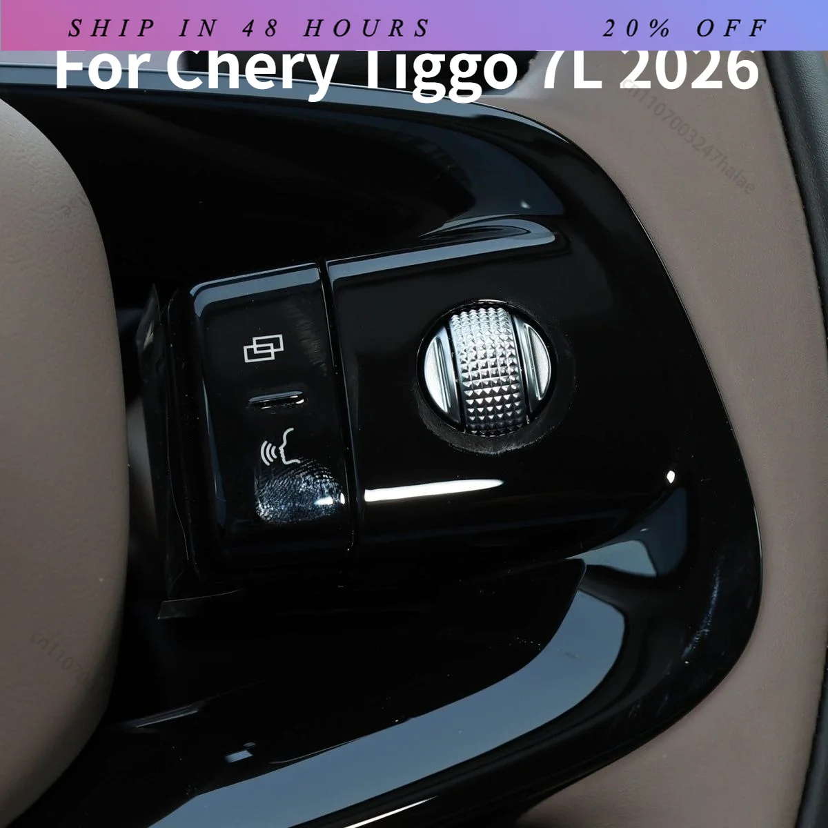 IOSN Crystal epoxy resin high-brightness light-transmitting three-dimensional sticker suitable For Chery Tiggo 7L 2026 Button St