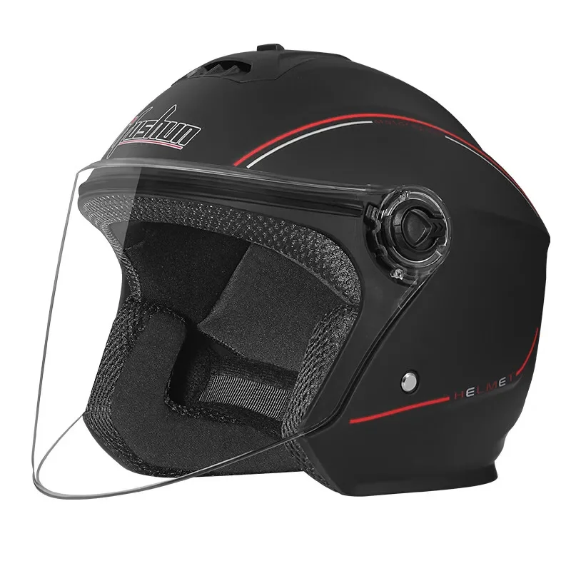 IFUSHUN Motorcycle  Electric Vehicle Helmet 3/4 Open Face Helmet Four Seasons Riding Half Helmets Scooter Safety Helmet 3C