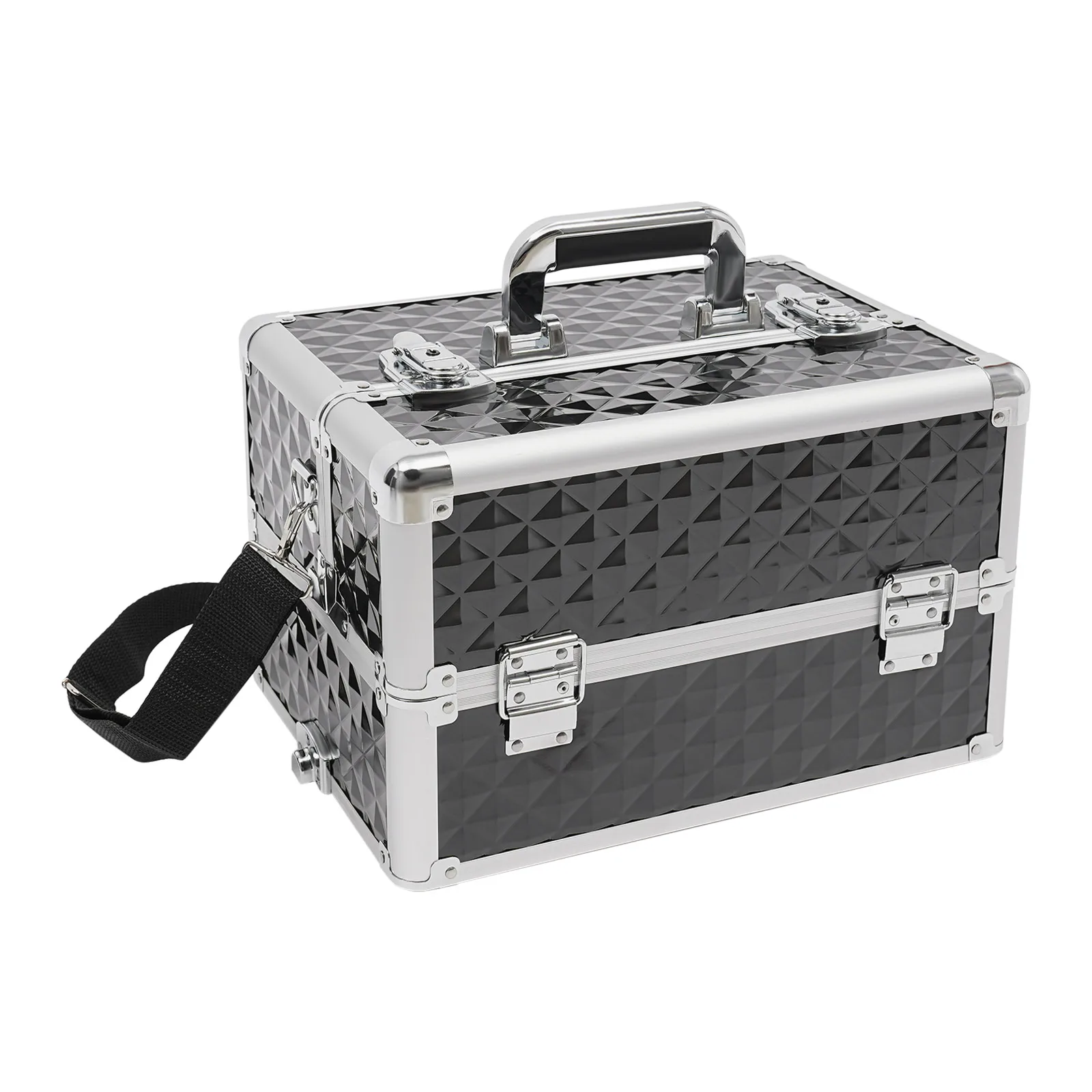 Professional Rolling Makeup Train Case, Multi-functional Cosmetic Trolley, Large Storage Traveling Cart Trunk