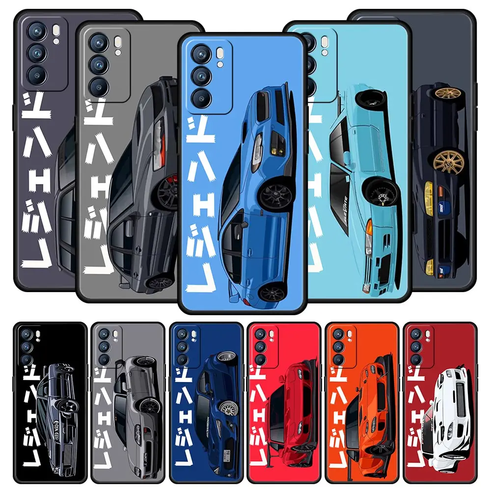 JDM Tokyo Drift Sports Car Phone Case For OPPO Find X5 A54 A53 A52 A9 2020 A15 A95 A76 A74 A12 Reno7 SE Reno6 Pro Plus 5G Cover