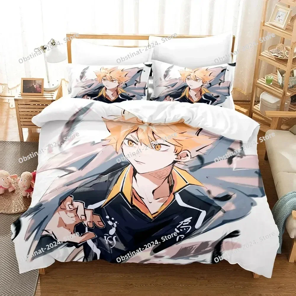 

3D Print Haikyu Anime Bedding Set Printed With Pillowcase Bed Duvet Cover Soft Single Double Queen Super King Size boys Adult