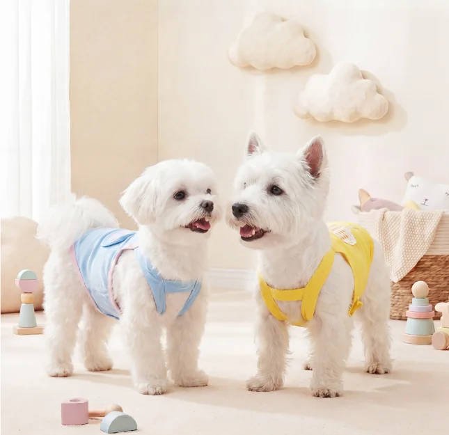 Blue Female Dog Shorts Suspenders Dog Physiological Pants Fashion Dog Diaper Pet Underwear Briefs for Small Medium Girl Dogs