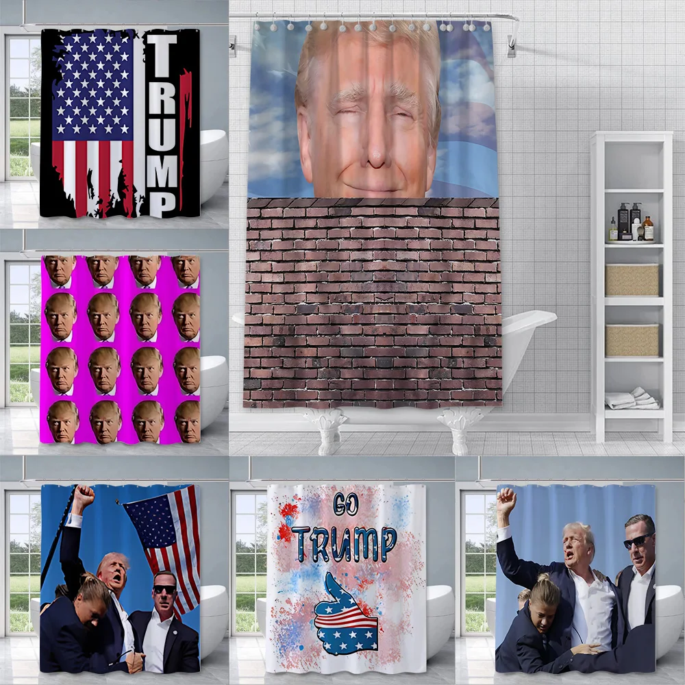 Fight T-Trump Shower Curtain Waterproof Polyester Fabric Paint Colorful Bath Curtains Home Bathroom Decor Curtain With Hook