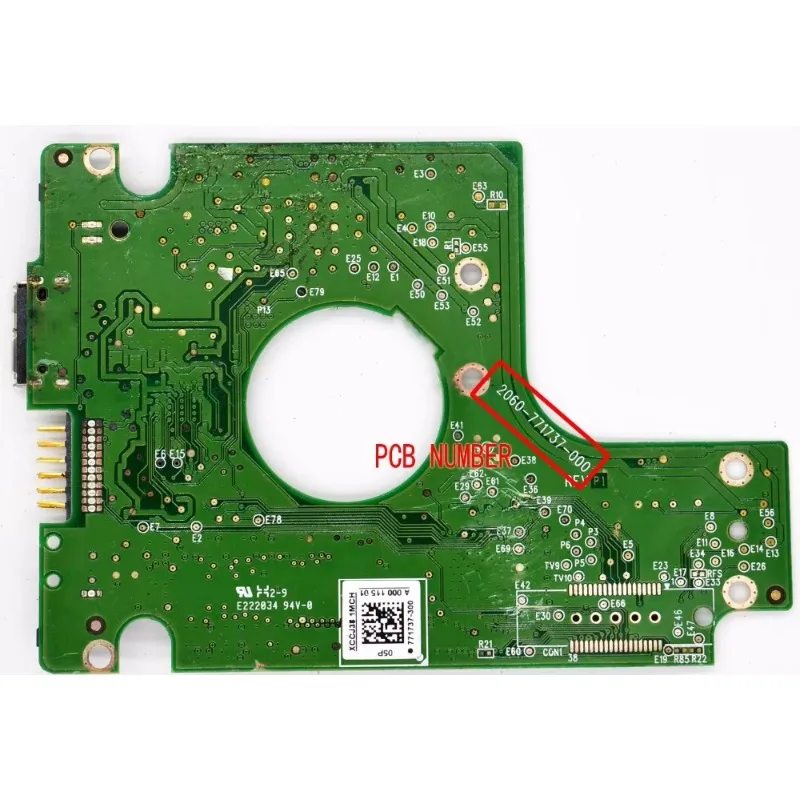 WD5000BMVW , WD3200BMVW HDD PCB /2060-771737-000 REV A , REV P1 2060 771737 000 / 771737-300, 771737-600, -200, -B00, -A00 — zdjęcie 4