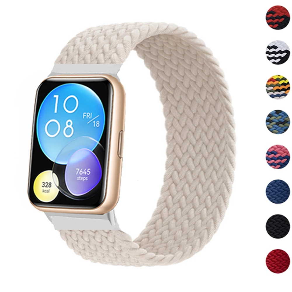 Bracelet en nylon pour montre Huawei Fit 2, bracelet tressé élastique, bracelet à boucle solo, accessoires de montre intelligente