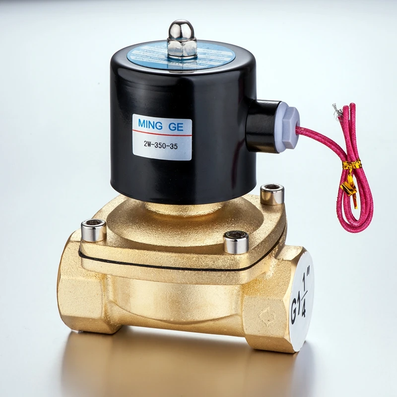 MGPC MINGGE 2W350-35 1-1/4 inch Water Solenoid Valve 2W Normally Closed Brass Electric Solenoid Valve