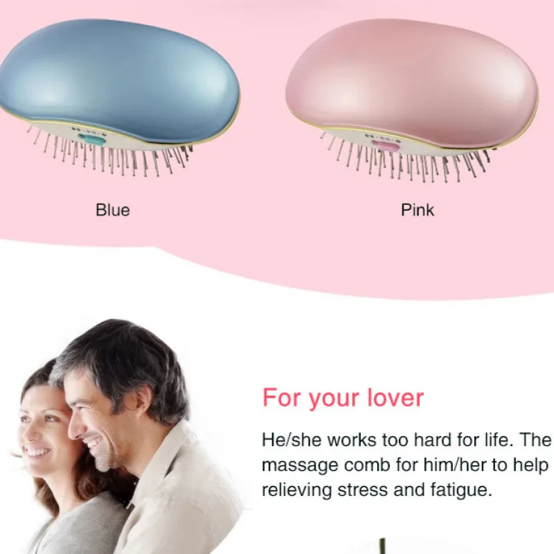 Portable Ionic Straightening Vibrating Massage Comb Hair Straightener Beauty Comb Dry Battery