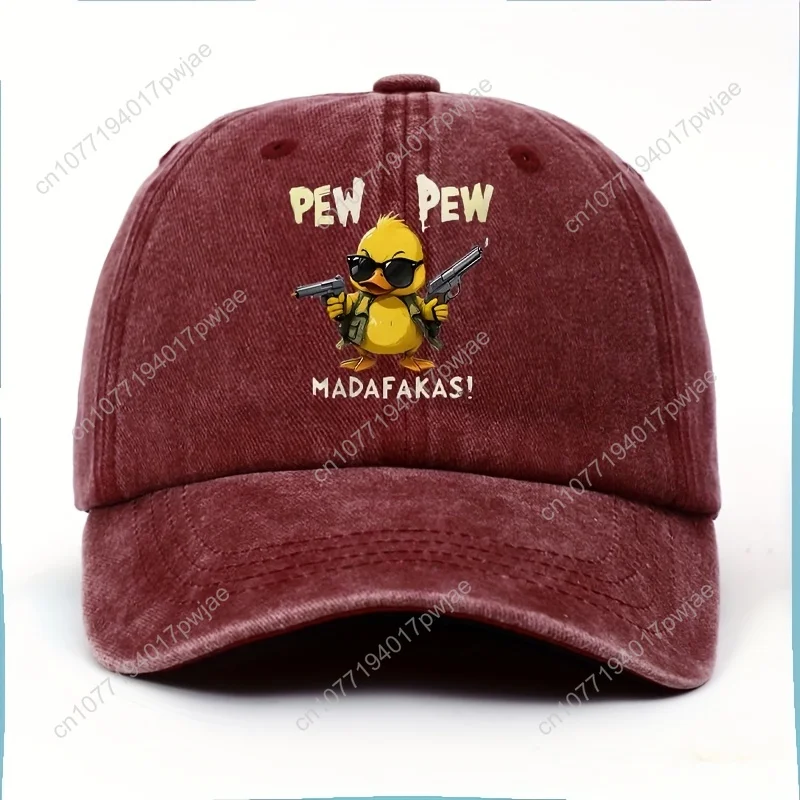 قبعة هاسنا للرجال مطبوعة ثلاثية الأبعاد على شكل بطة كرتونية "PEW PEW" مع نظارات عصرية - قبعة رياضية كاجوال ناعمة، طراز عتيق للاستخدام الخارجي، كان يدويًا #4