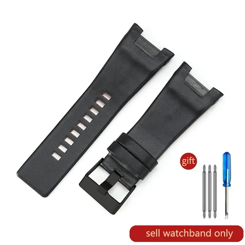 Waterproof Sweat-Proof Leather Watch Strap for Diesel Dz1216