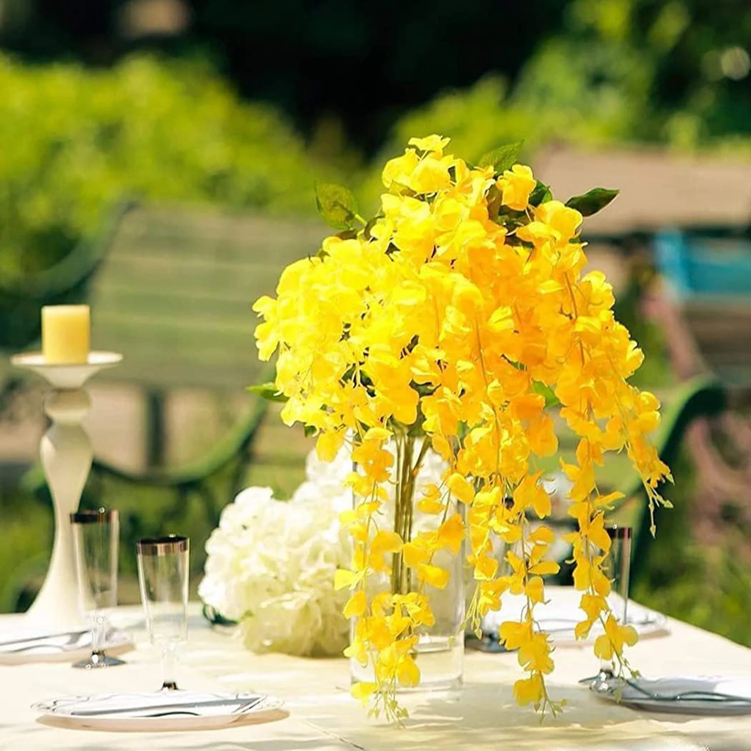 Künstliche Kunststoffblumen, violette Rebe-Mittelstücke, gefälschte Pflanze, Hochzeit, Kranz, Zimmer, Zuhause, Zimmer, Geschenke, Arrangement, Festival, Hof, Prop – Detail 8