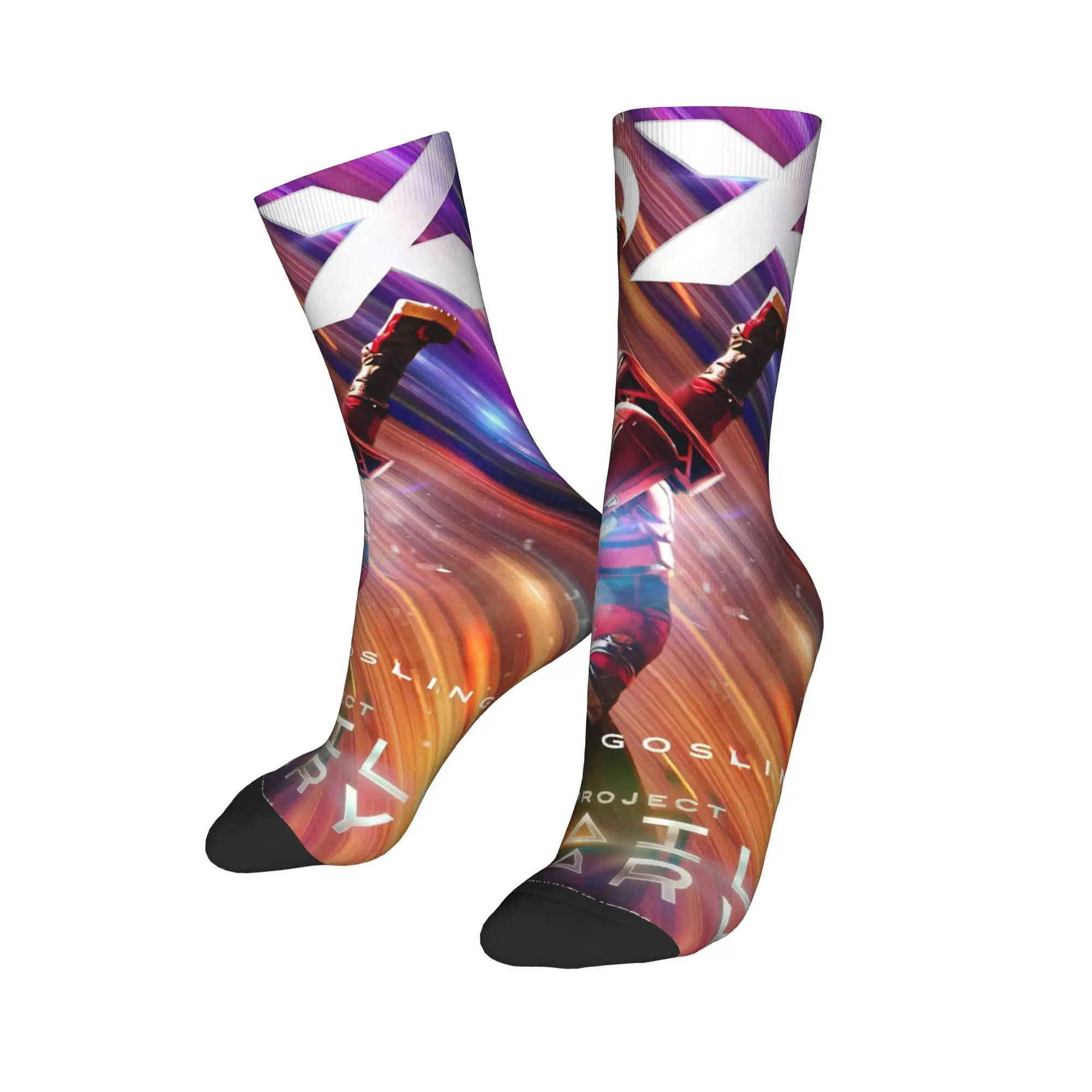 Casual Project Hail Mary Movie Basketball Socks Ryan Gosling Polyester Middle Tube Socks for Women Men Breathable