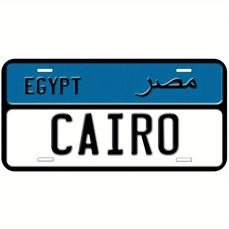 Vintage Egypt Cairo City Themed Aluminum Metal Sign Retro Egyptian Style Wall Decor for Home Bar Cafe Office Living Room Art Orn
