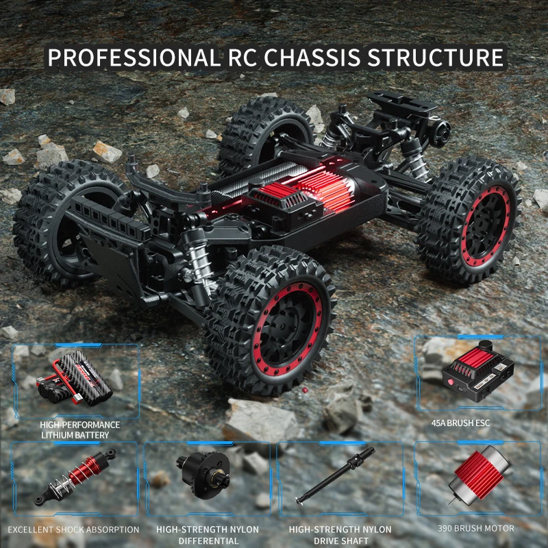 Bobcat Brush 1/16 Samochód RC 4WD Off-Road RTR Pełna Proporcjonalność Przepustnicy Wysoka Prędkość Zdalnie Sterowany Samochód Symulacyjny Zabawka Prezent dla Dzieci