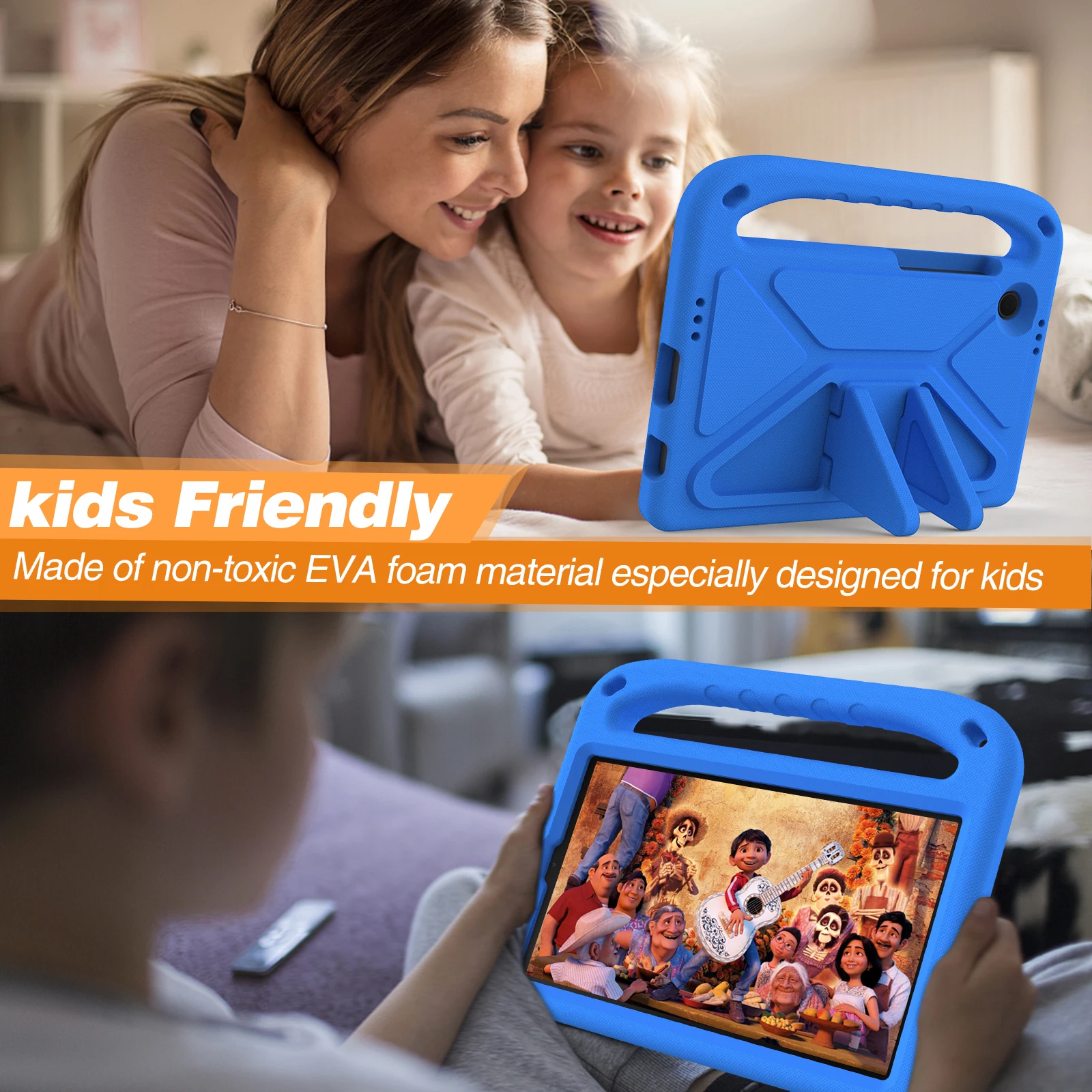Etui z pianki EVA dla dzieci z funkcją podstawki do Samsung Galaxy Tab A9 Plus A8 10.5 SM-X200 X205 X207 S6 Lite 10.4 P613 P619 A7 Lite 8.7 T220 T500 — zdjęcie produktu 4