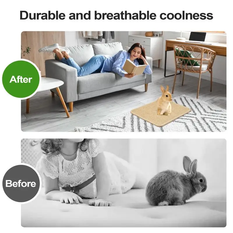 Estera para rascar conejito, almohadilla de Sisal, estera para rascar conejito, juguetes para masticar, alfombra refrescante, ropa de cama, jaula, accesorios, Protector para hámster Chinchilla