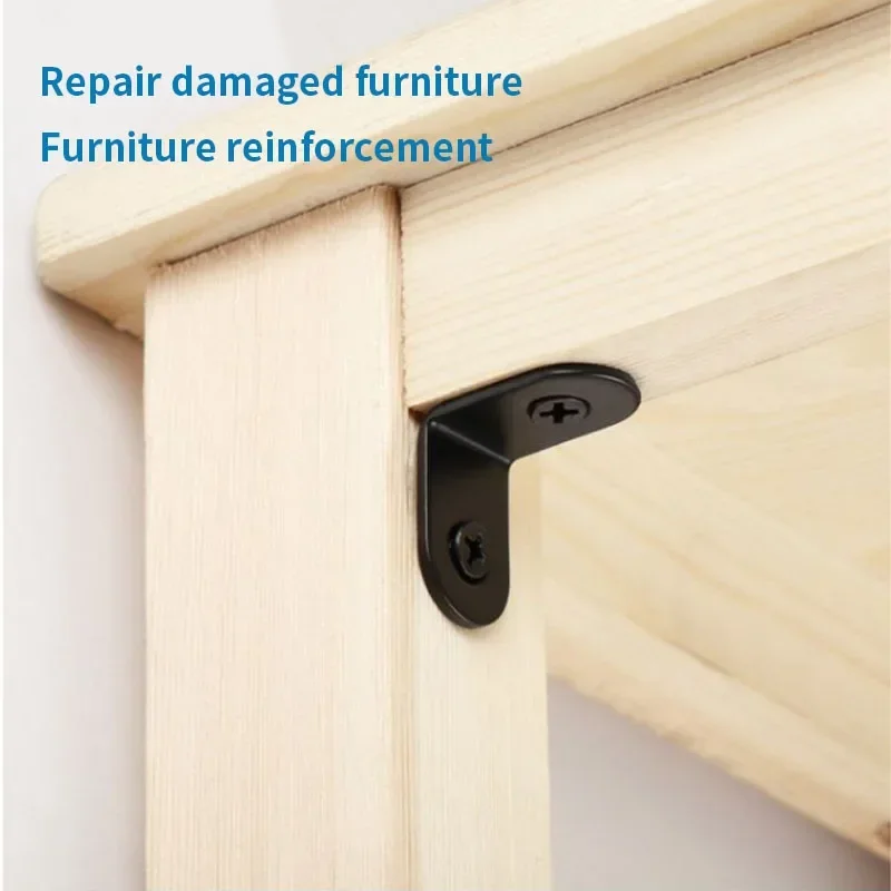 10 Pieces L bracket Straight Angle support, joint right Angle, black 90 degree shelf support, shelves, wooden boxes, furniture
