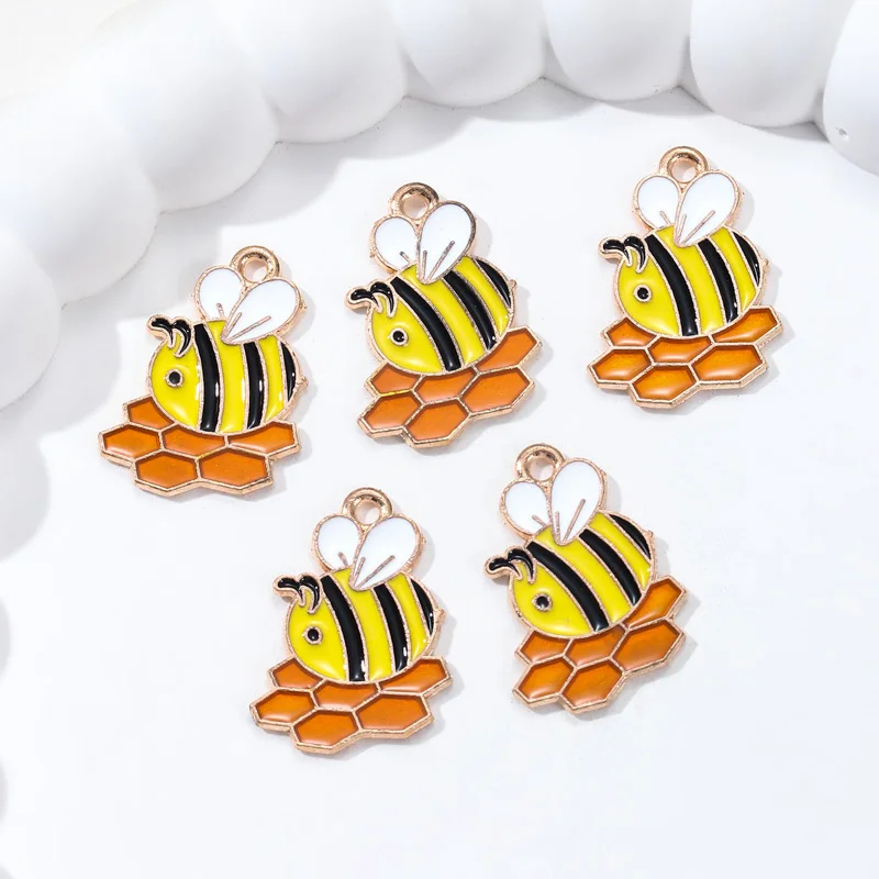 5 قطعة الذهب اللون لطيف النحل سلسلة قلادة منزل النحل العسل جرة سبيكة قلادة ل اليدوية DIY بها بنفسك مجوهرات اكسسوارات #3