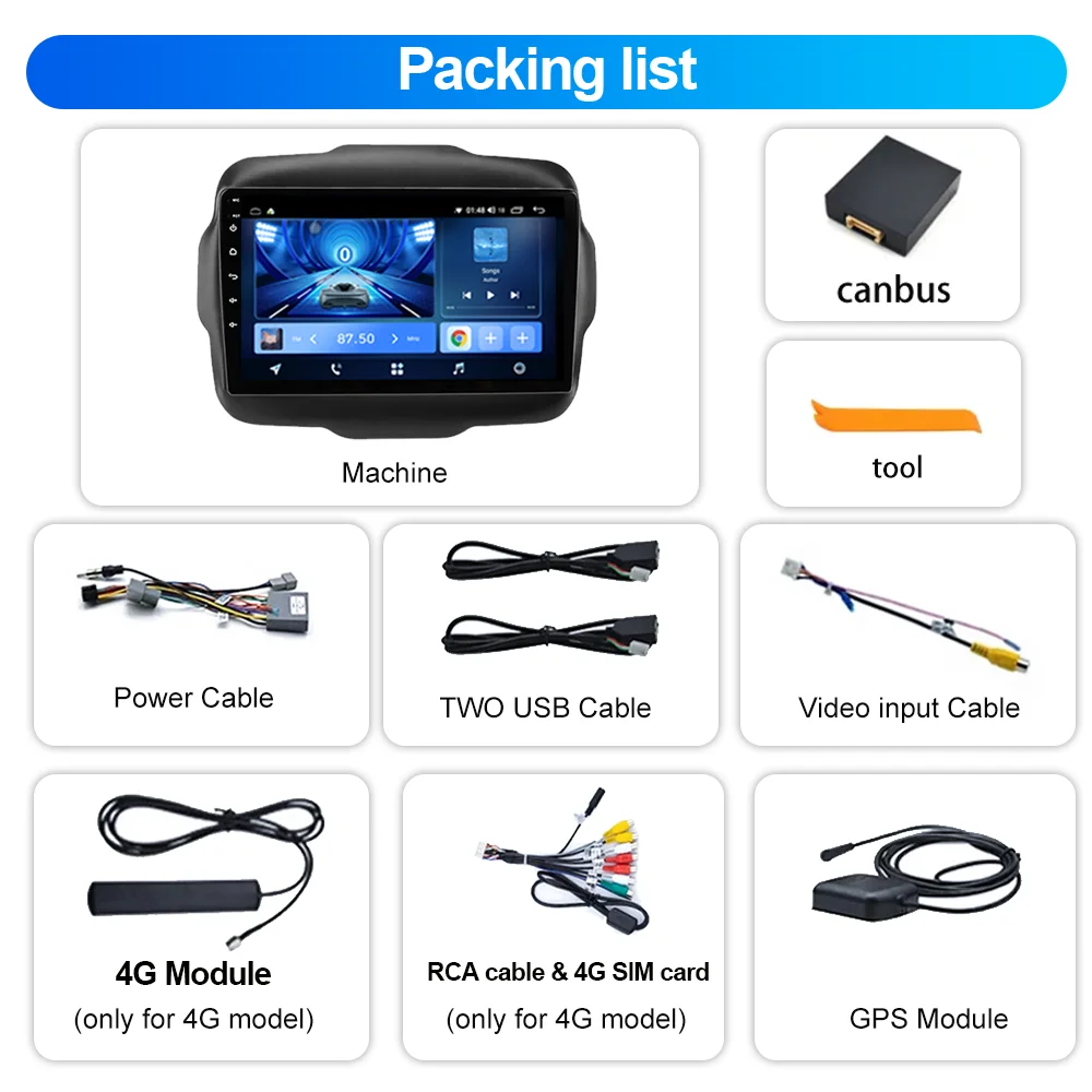 أندرويد 15 راديو السيارة الوسائط المتعددة مشغل فيديو ل Jeep Renegade 2016 - 2020 السيارات ستيريو الملاحة GPS 4G WIFI اللاسلكية Carplay