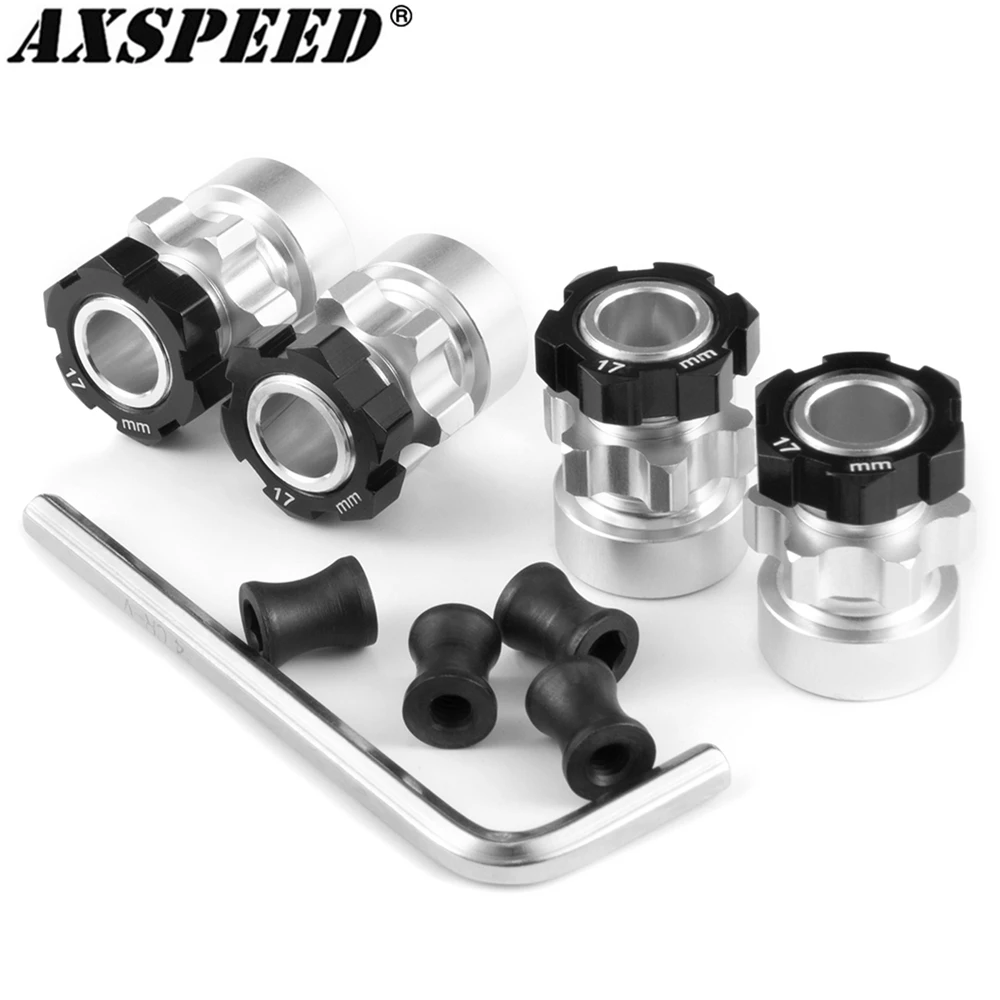 

AXSPEED 4 шт., алюминиевый удлиненный адаптер от 12 мм до 17 мм, шестигранная втулка 12 мм для 1/10 Slash 4X4, детали для обновления радиоуправляемого автомобиля