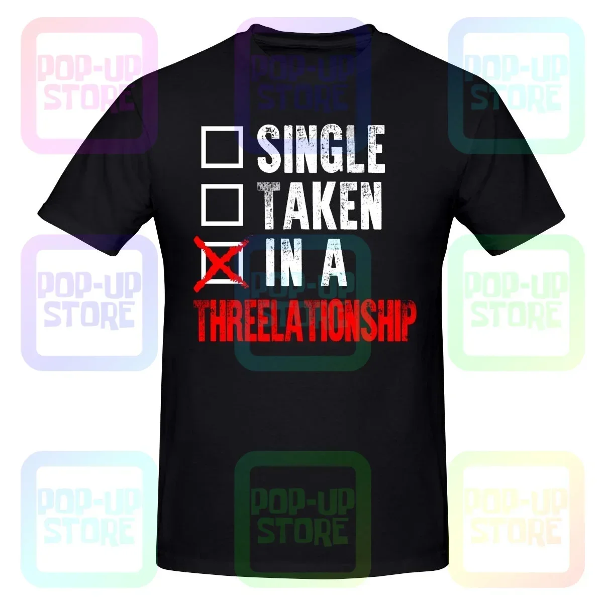 Polyamory Throuple Relationship Status Shirt T-shirt Tee Vtg Print Natural Hot Selling