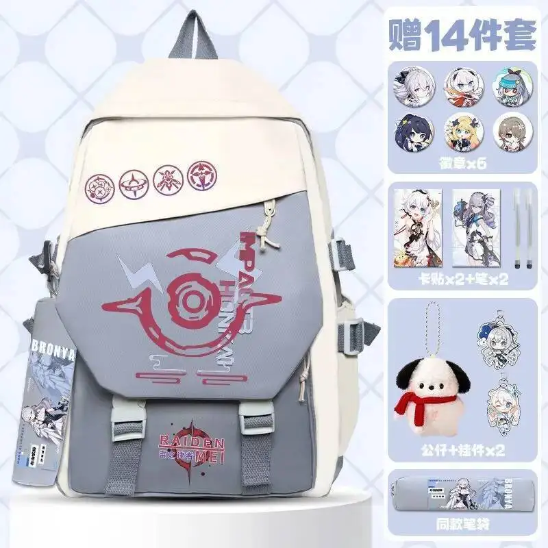 

Anime Game Honkai Impact 3 Cos Herrscher Of Thunder Bronya Elysia Natasha Cioara Etc. Large Capacity Color Contrast Backpack