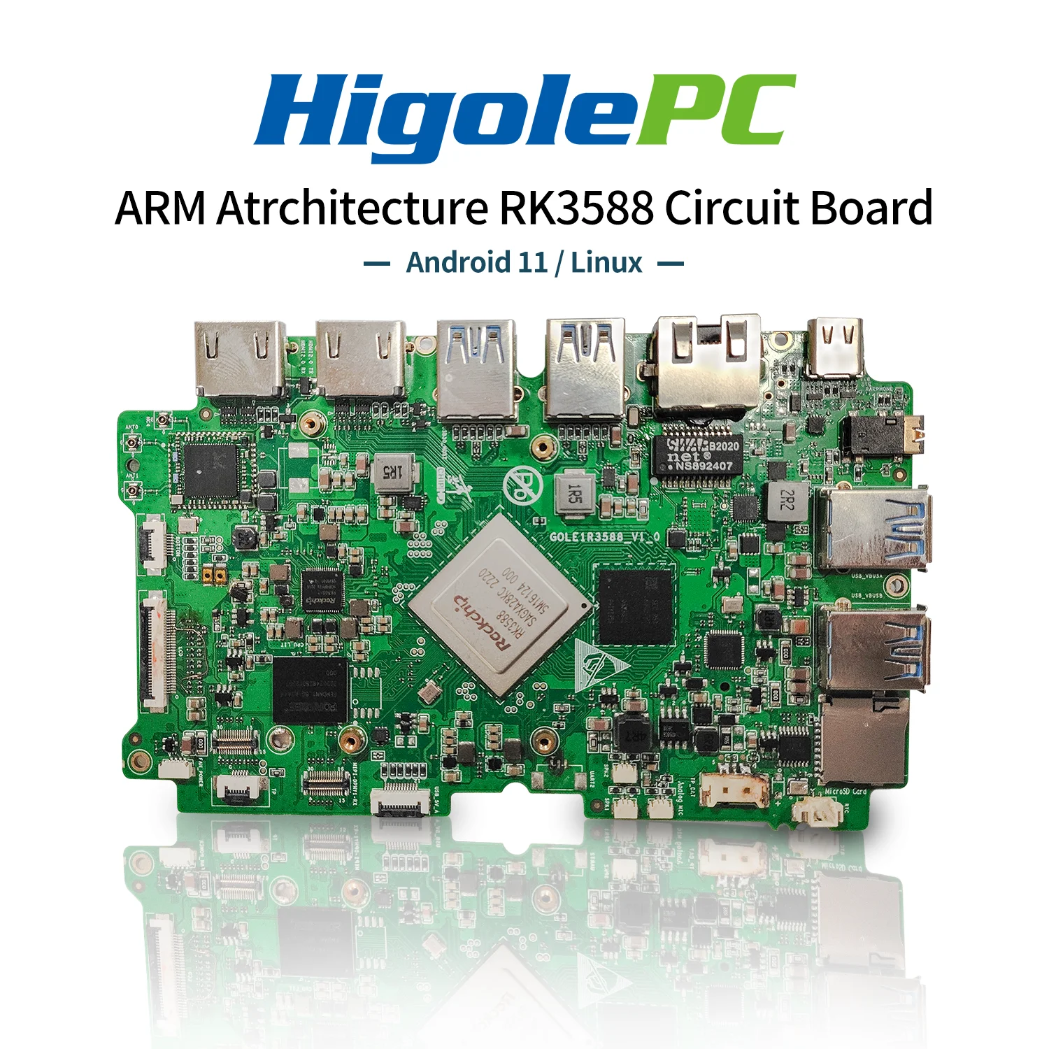 

Higole Single Board Computer X86 Intel-RK3588 Development Board Computer Desktop Run Android 11 4GB RAM 64GB eMMC WIFI HDMI