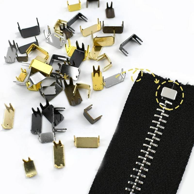 20-200Pcs Metal Zipper Stopper for Nylon Zippers 3# 5# 8# 10# Zip Tail End Lock Stops DIY Replacement Instant Fix Repair Kit