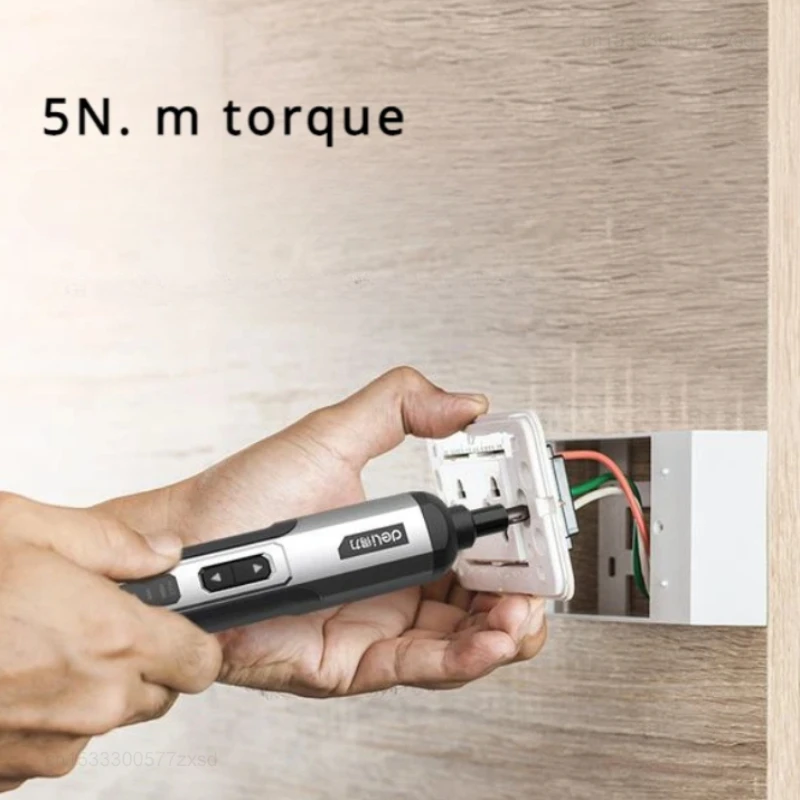 New Xiaomi Deli 3-Speed Large Torque Cordless Electric Screwdriver 2000mAh Battery Drill 4V Power Tool Set Household Maintenance