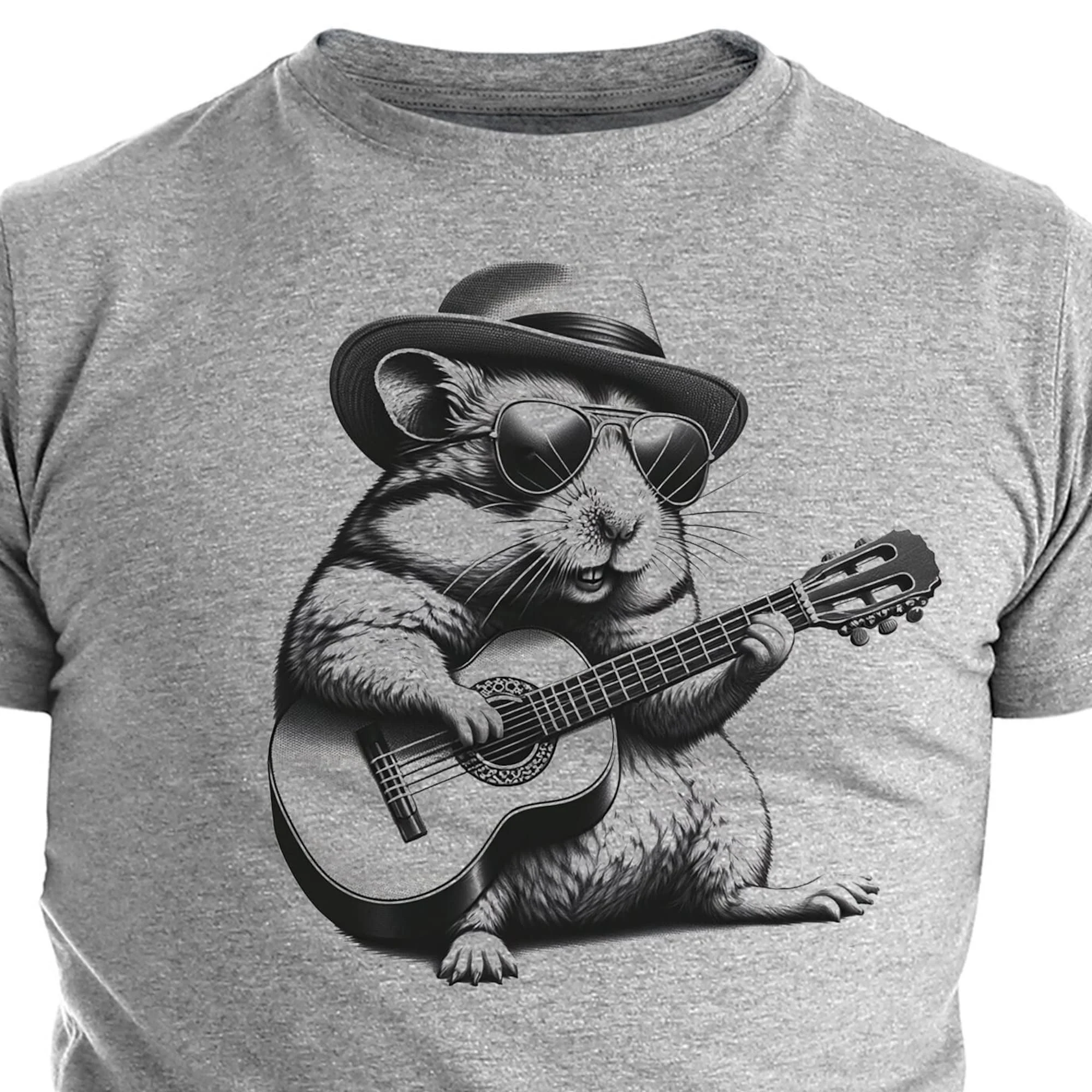 Hamster T Shirt Men'S Cute Guitar Playing Bear S Music Musician