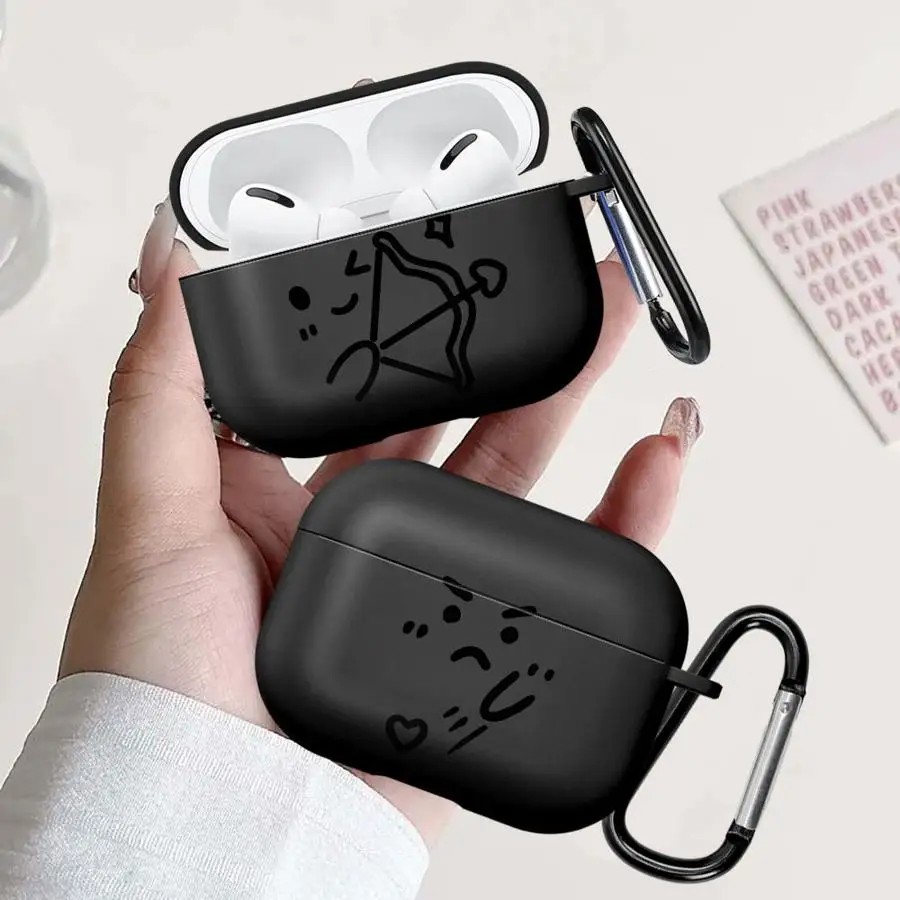 

Earphone Cases Cover Case For Airpods 2 Pro3 Pro 1 Pro2 3 4 Stick Figure Face