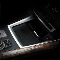 Car Styling Center Console Water Cup Holder Cover Frame Decoration Trim For BMW X5 X6 E70 E71 Interior Sticker Auto Accessorries
