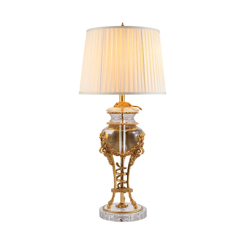 

Bedside lamp High-end living room French court villa All copper