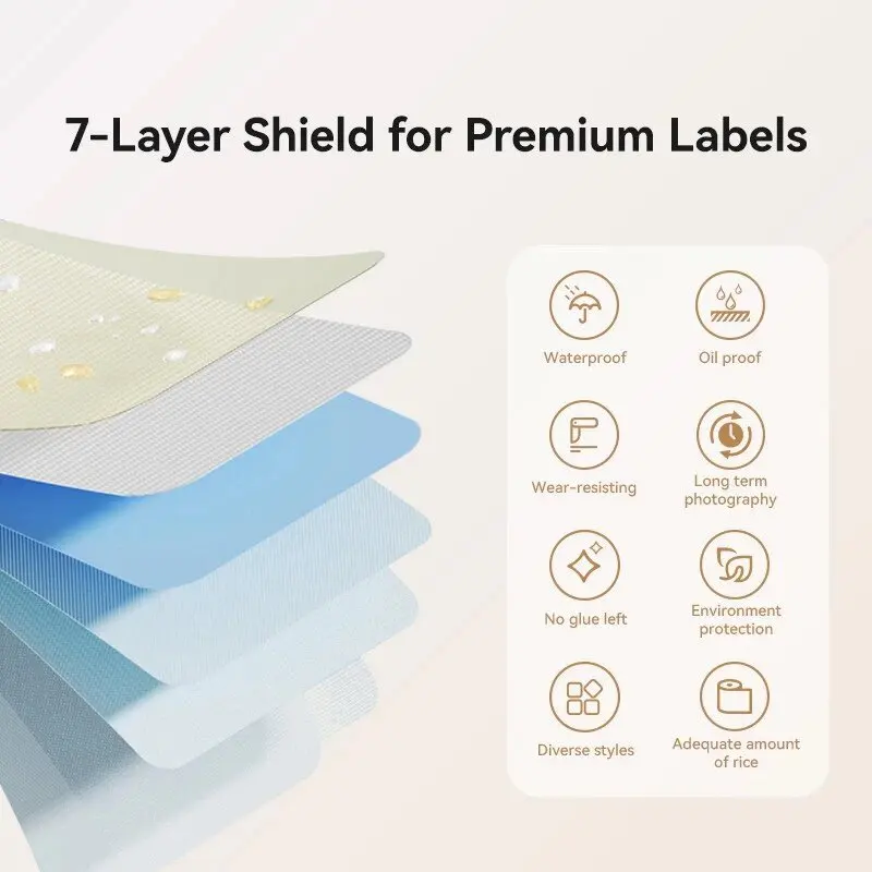 10 Rollen NIIMBOT B1 B21 Weißes Etikettenpapier für B3S Thermodrucker, Kleidungs-Preisschild, Waren-Barcode, wasserdicht, selbstklebend – Detail 2