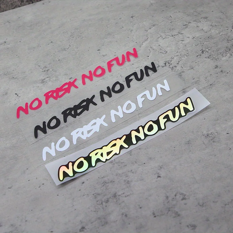 

Водонепроницаемые виниловые наклейки «NO RISK NO FUN» (1 шт.) — крупные черные и розовые буквы, прочные автомобильные наклейки для окон транспортных средств