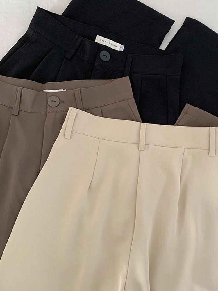 JMPRS-pantalones de traje de cintura alta para mujer, Pantalones rectos de oficina para mujer, pantalones de moda coreana, pantalones casuales