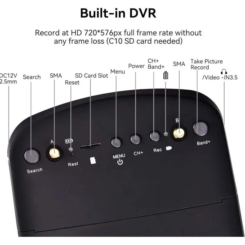 

5.8G 40CH 5 Inch 800*480 Video Headset HD DVR Diversity FPV EV800D Goggles With Battery For RC Model FPV Crossing Drone RC Cars
