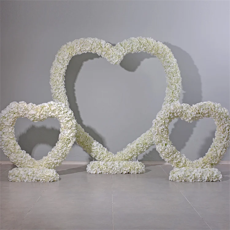 

Arched White Heart Arched Cream White Wedding Party Background Stage Decoration
